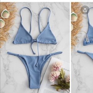 Bikini triangle top blue